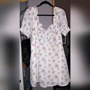 White Floral BabyDoll Short Dress